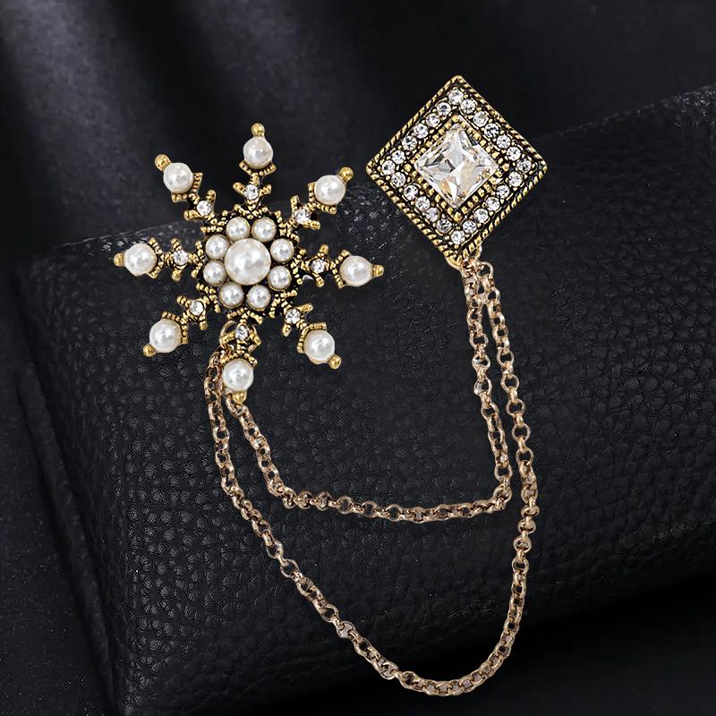 1PC Pin Tassel Brooch Jewelry Fashion Scarf Buckle Chain Brooch Brooch Suit Brooch Clothing Accessories Shining Multicolor