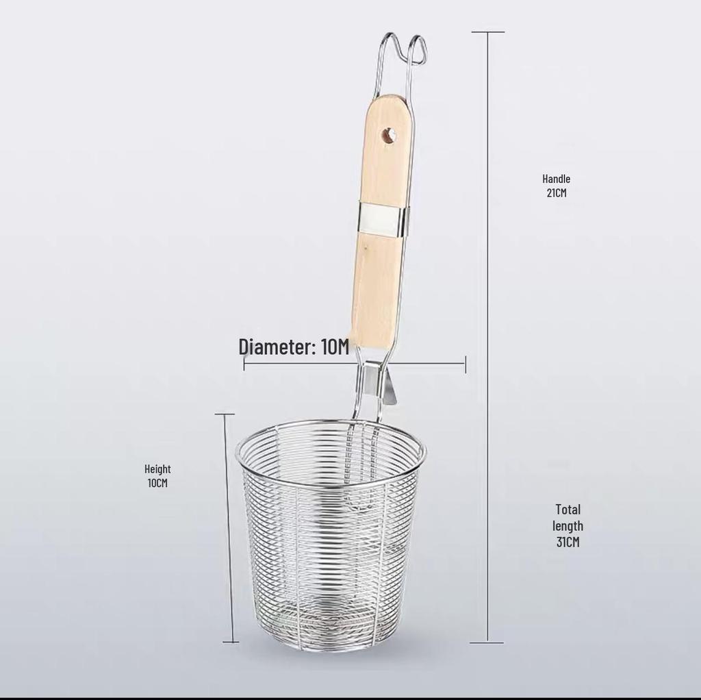 304 Stainless Steel Noodle Skimmer Ladle - Large Strainer for Mala Tang and Soup