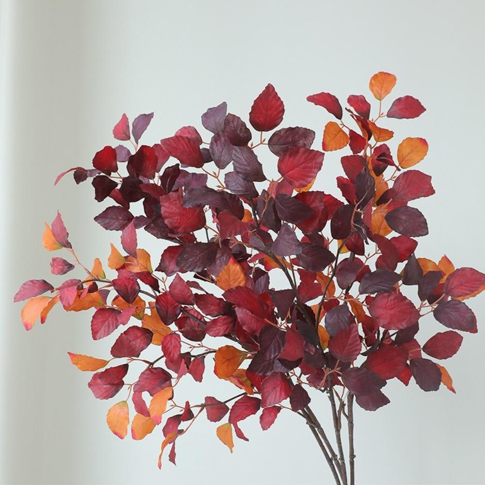 Luxury Simulation Silk Beech Leaf Floral Green Plants Leaves Artificial Long Beech Branch  Hotel