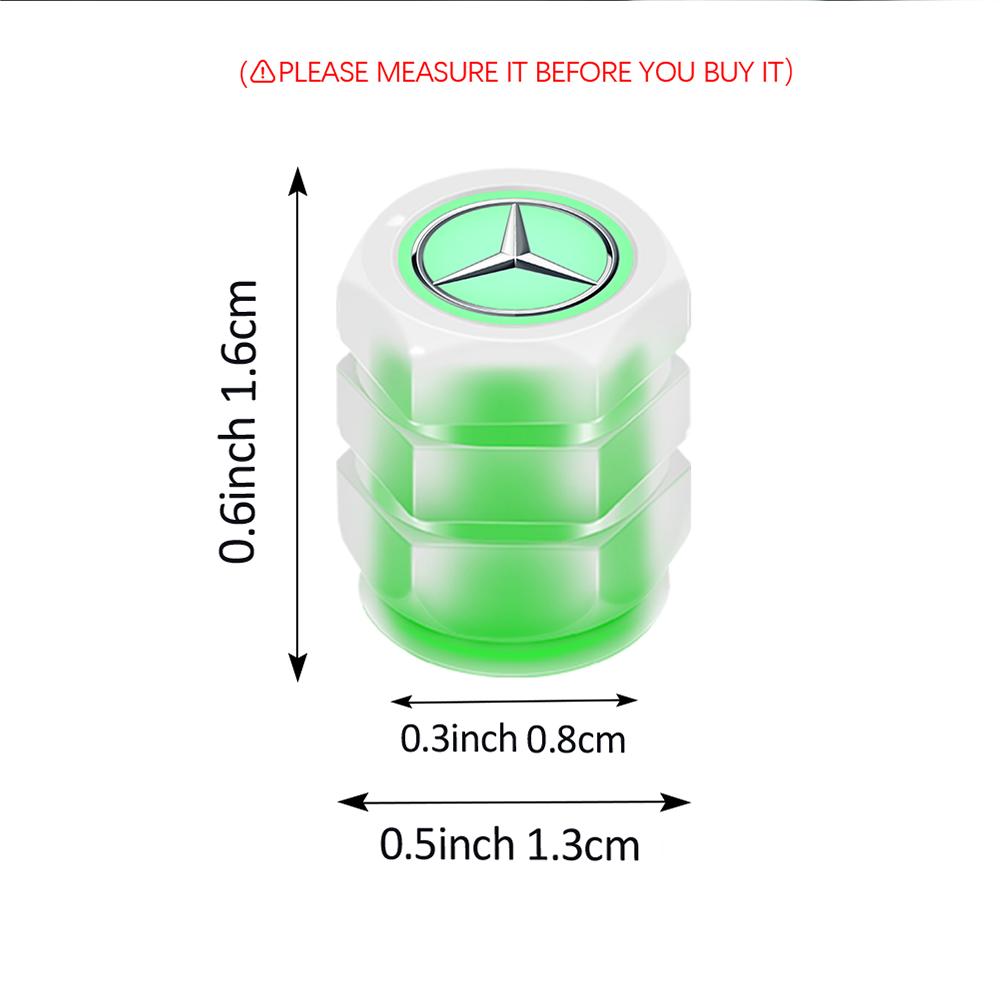 Car Wheel Tire Valves Caps Luminous Valve Dust Covers Accessories For Mercedes Benz AMG W203 W206 W220 W205 W211 W212 W201 W210 BJ1