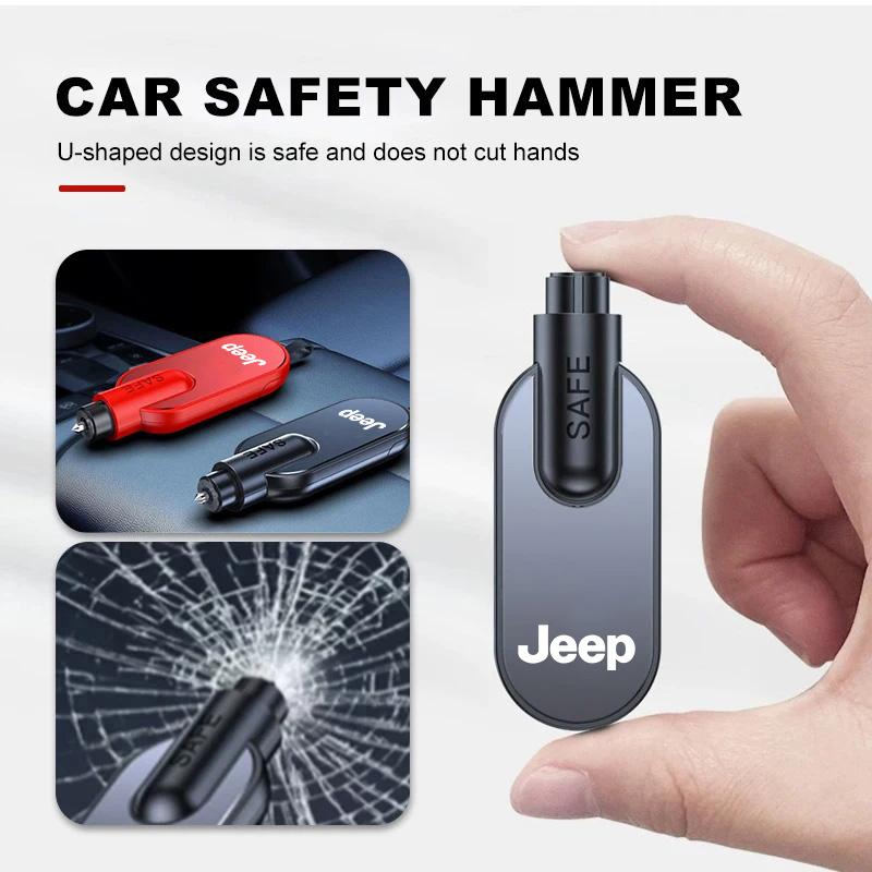 Car Safety Hammer Emergency Glass Window Breaker Escape Tool For Jeep Grand Cherokee Wrangler JK Gladiator Compass Renegade