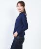 Seven Uniform GH7021-1 Navy Large Long Sleeve Stand Collar Shirt with Oxford Clothes for Restaurants