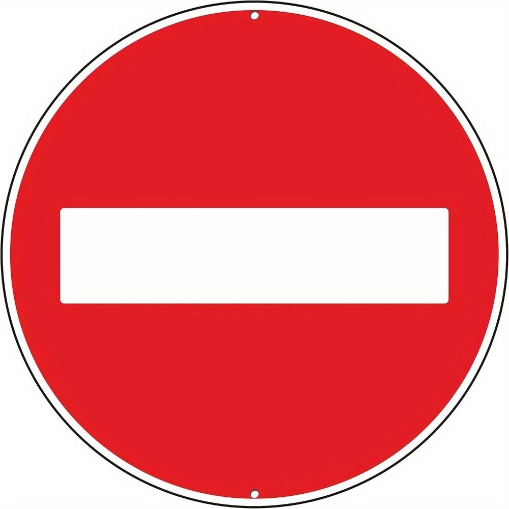 Metal Sign No Entry Road Sign Garage Wall Decor Red Circle