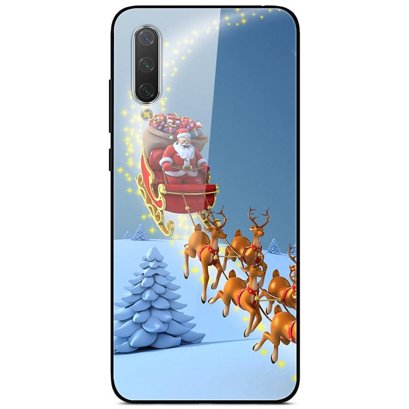 New Year Christmas Case For Xiaomi Mi 9 Lite CC9 CC9E A3 9T SE Tempered Glass Hard Cover For Redmi Note 8T 8 7 K20 Pro Bumper