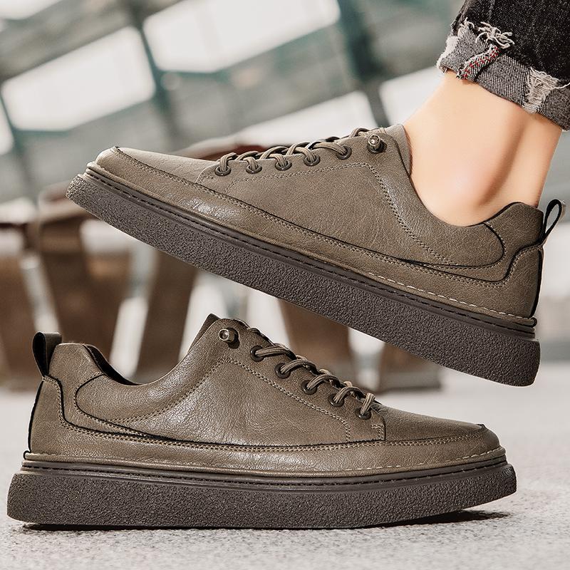 2024 мода новое поступление мужская повседневная обувь высокое качество шнуровка скейт — фото 3