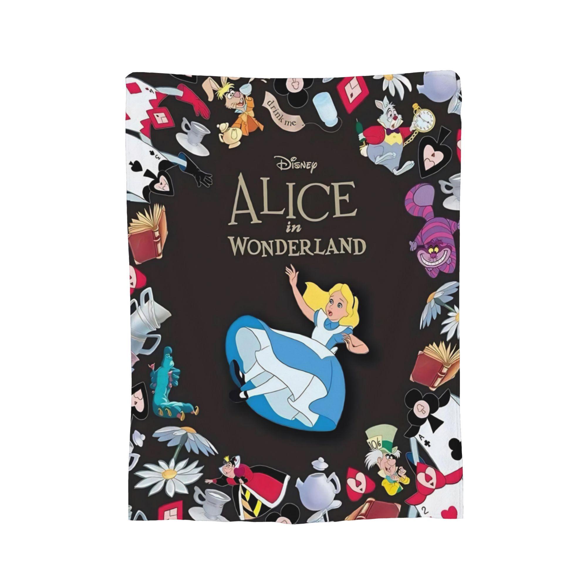 

Alice In Wonderland Knitted Blanket Plush Throw Blanket Bed Sofa Decoration Soft Warm Bedsprea, 75x90cm