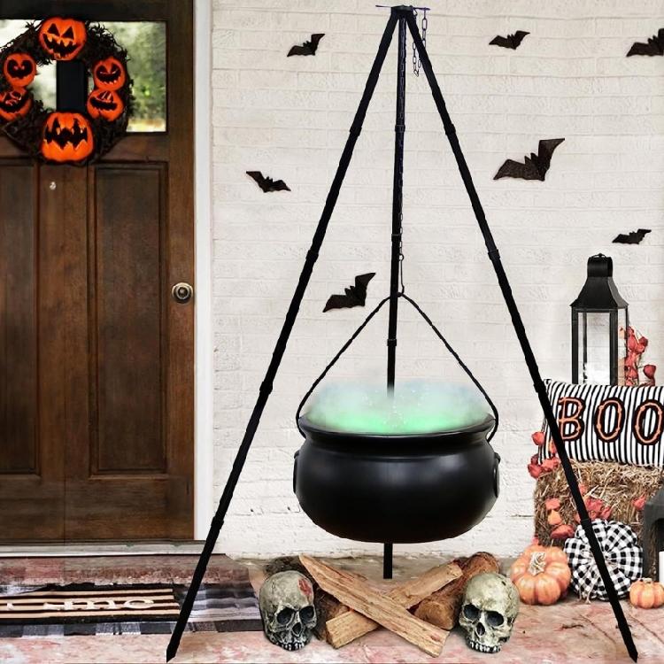 Witch's Brew Large Cauldron Decoration with LED Fire Effect