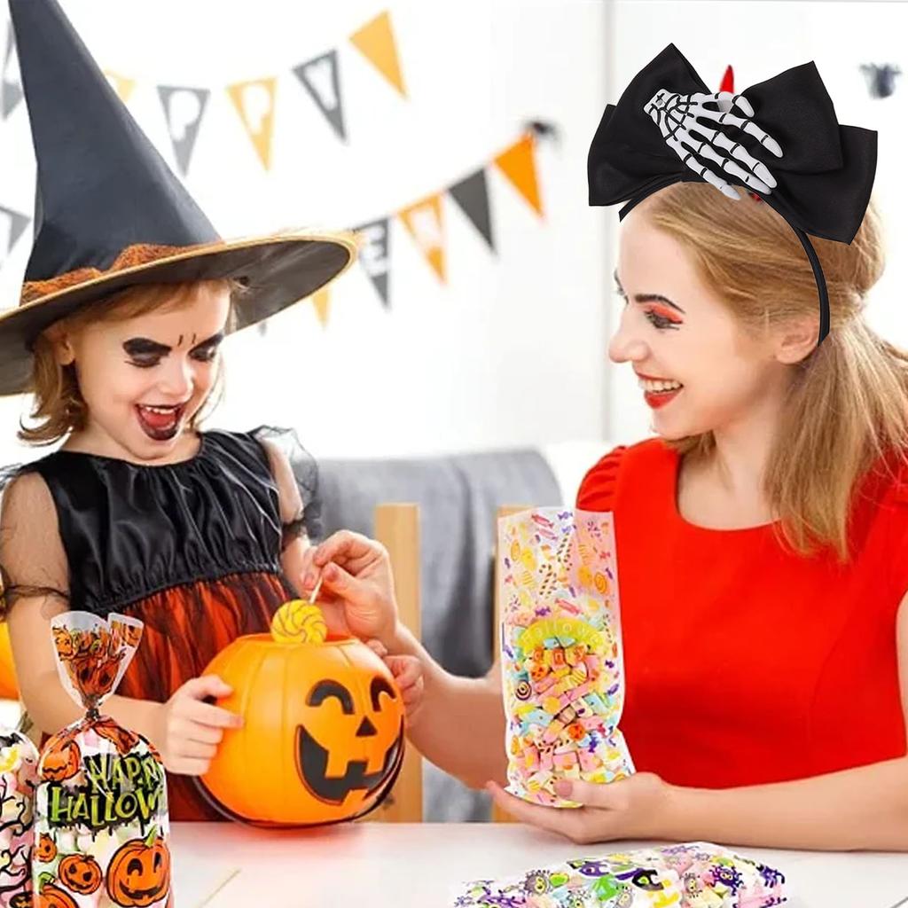 Halloween Headband Lifelike Hand Skeleton Skull Mischief Scary Costume Decoration for Party