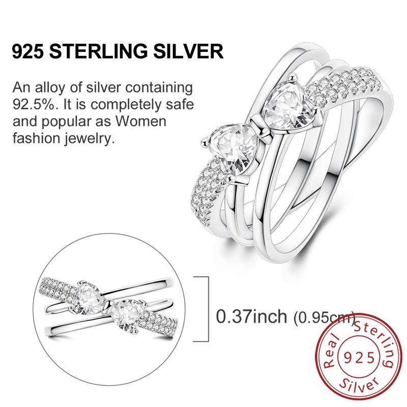 Latest Genuine Copper Rings Pink Bow Heart Love Stackable Ring For Women Girl Engagement Weddling Party Jewelry Creation Anniversary