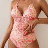 New European and American Popular Anti-light Split Bikini Two-piece Printed Swimsuit Women's Swimsuit