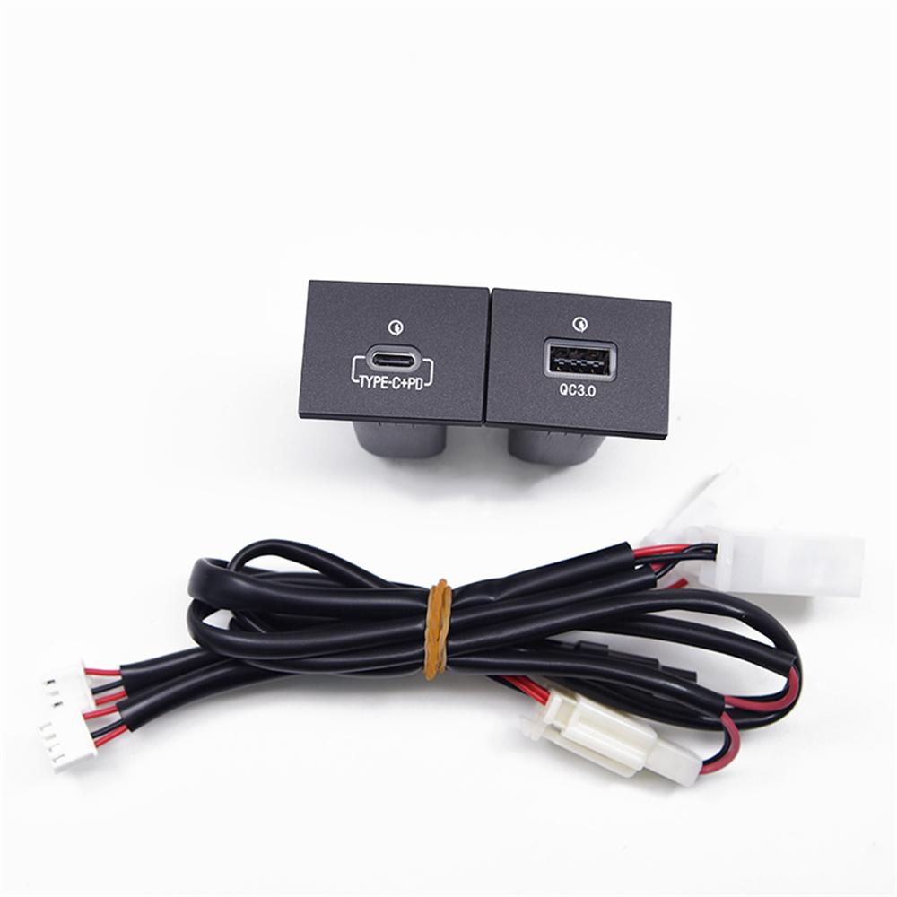 PD Type C QC3.0 USB Port Fast Charger Socket Panel Mount Kit for Ford Focus MK2