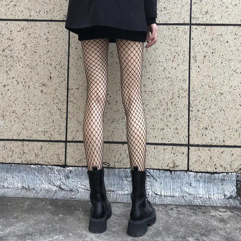 Hollow Out Sexy Pantyhose Black Women Fashion Tights Fishnet  Stockings Club Party Hosiery Female Lingerie Girls Thigh Mesh Sock