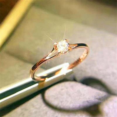 Modischer, runder, weißer Kristall-Hochzeits-Brautring, Schmuck, Geschenk für Frauen, Größe 6–10
