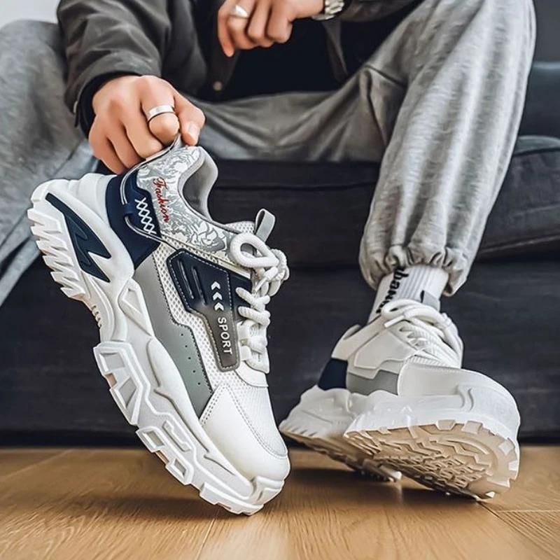 Fashion Running Male Sports Shoes Mesh Upper Low-Top High Quality Wide Simple On Sale Trend 2025 Price Lightweight Men's Casual Sneakers
