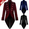 European & American Halloween Swallowtail Medieval Retro Punk Men's Multicolored Mid-Length Overcoat