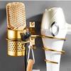 Wall-Mounted Hair Dryer Holder Comb Brush Organizer Cup Rack