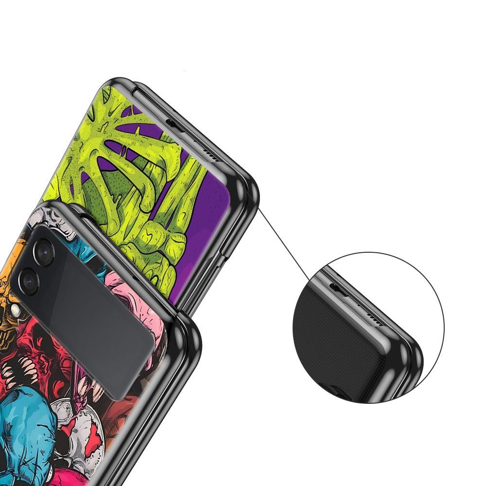 Skeleton Skull Hard PC Phone Case For Samsung Galaxy Z Flip 7 6 5 4 Black Cover For Galaxy Z Flip 3 Foldable Shell Fundas Capas