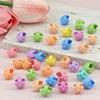100pcs Colorful Plastic Hair Claw Clips Bohemian Flower Hair Beads with Cut-Out Design Braids Locs Buns Summer Hair Accessories