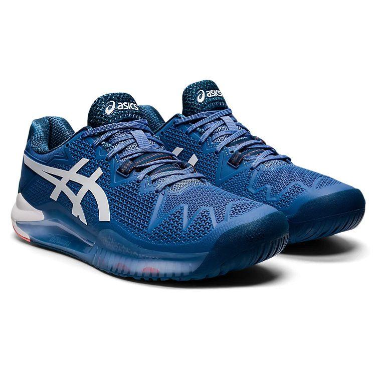 Asics Gel Resolution 8 Blue Harmony Men Sneakers White 1041A079-404