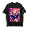 Cool Street Style Pink-haired Queen Print Crop Top Slim Fit Trendy Short Top For Women Pure Cotton T-shirt