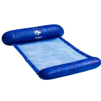 Inflatable Floating Hammock - FERRY JOUETS - Official Product French National Team FFF - 120x70 Cm - Blue - Breathable Central Net