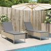 2 Piece Beige Sun Loungers with Cushions