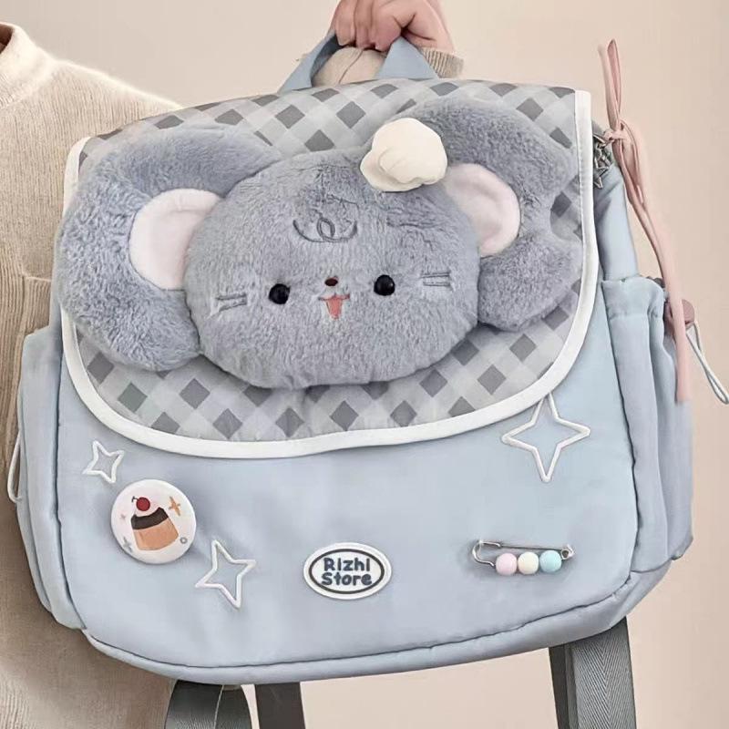 Mori-Style Large-Capacity Cartoon Doll Backpack for Junior and Senior High Students