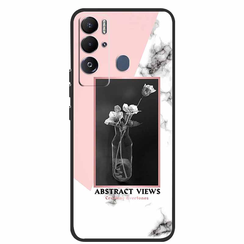 For Tecno Pova Neo Case Marble Soft Silicone Back Cover Phone Case for Tecno Pova Neo Bumper Coque LE6 Shockproof PovaNeo Funda