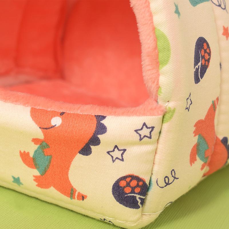 Søt fløyelsbur myke hamsterhus smådyrsovepose Trykt hamstersengrede