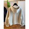 Diagonal Zipper Loose Hooded Cardigan Sweatshirt Jacket Women's Spring Autumn Silhouette A-line Top
