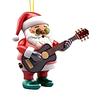 Santa Claus Christmas Ornament Cute Santa Plays Guitar/Sax/Trumpet Musical Instrument Acrylic Ornament for Christmas Tree Home Party Decor