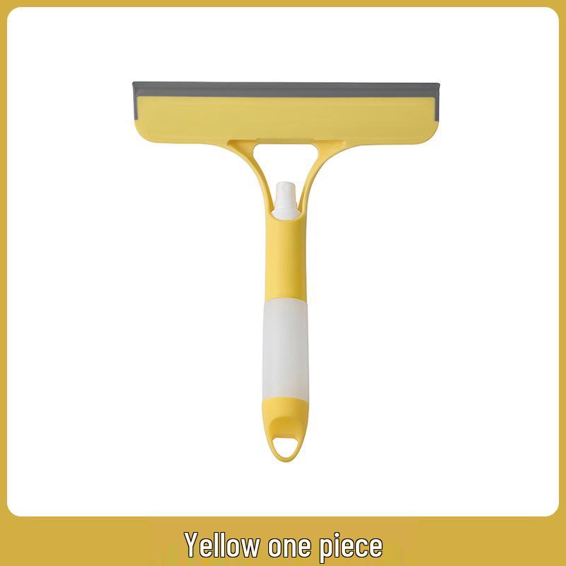 Dual Brush & Squeegee Glass Cleaner - 3-in-1 Multi-purpose Scrubber with Scouring Pad and Sponge