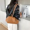 New Shoulder Bag Women's Large-capacity Double Zipper Leather Brand Handbag Women's Versatile Niche Style Underarm Bag Women