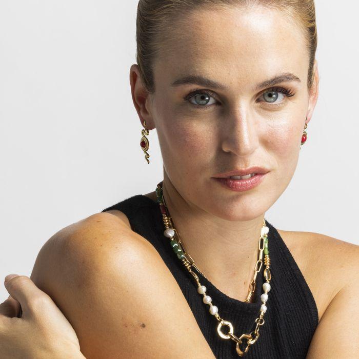 Collier Luxenter Avec Perle Blanche Finition or 18k - Kany