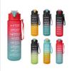 Large Capacity Sports Water Bottle Leak Proof Plastic Drinking Cup With Time Scale Suitable For Travel Fitness Sports