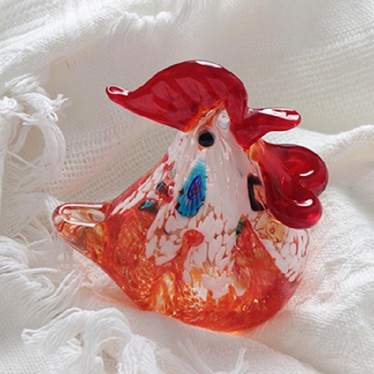 Figure di Gallo Seduto Galline in Vetro Soffiato Statua Sculture di Animali Figura Decorativa da Collezione Arredamento per la Casa