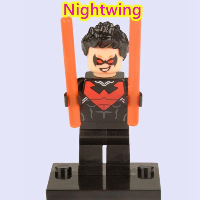 Teen Titans Nightwing Robin Arkham Knight Compatible with Marvel Minifigures Toy DC Movie Riddler Black Flash Building Blocks Educational Toys
