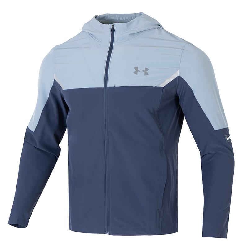 

Under Armour Fashion Woven Quick-Dry Casual Hooded Jacket Men jackets Blue 1389255-044 S