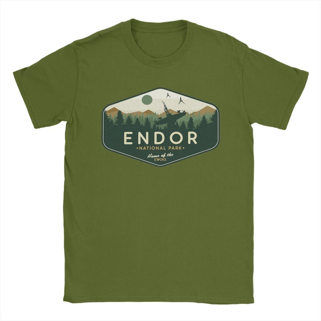 Endor Nationalpark Heimat der Ewoks T-Shirt für Herren Tatooines Baumwoll-T-Shirt O-Ausschnitt Kurzarm T-Shirt Geschenkidee Kleidung