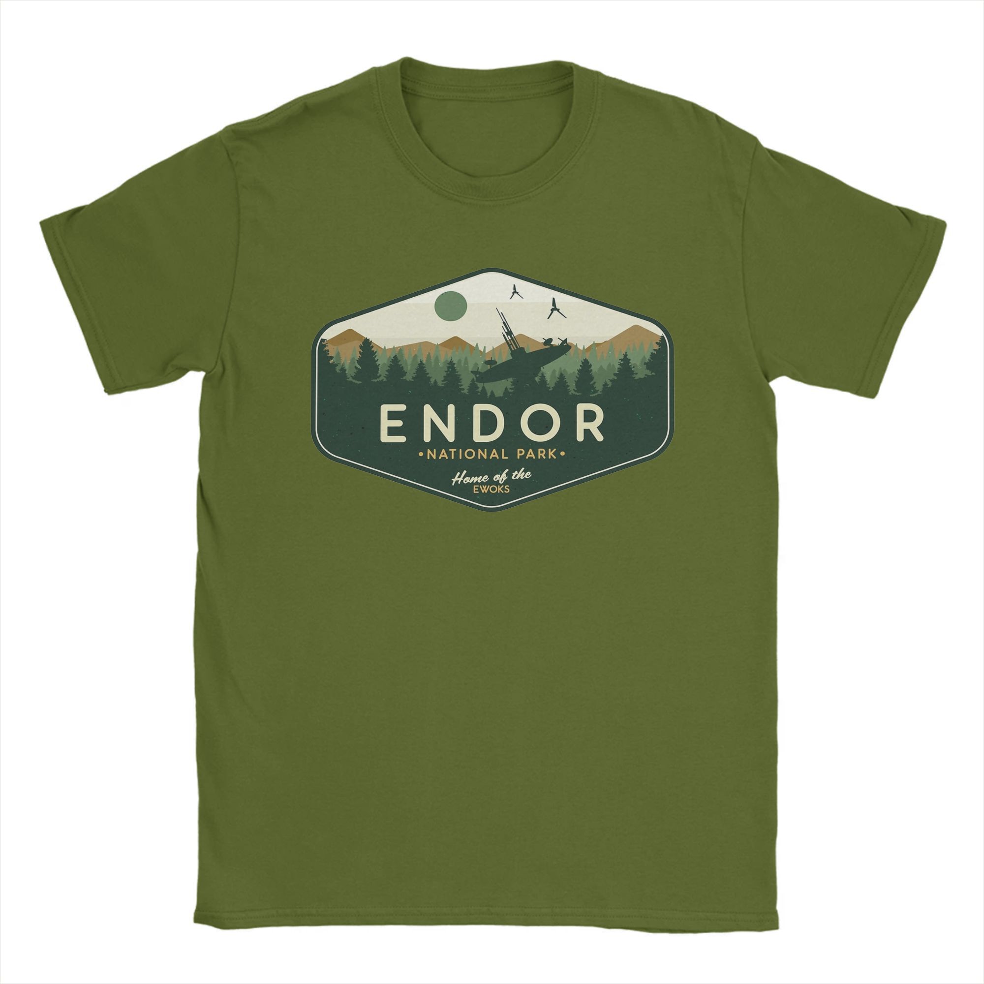 

Endors National Park Home of the Ewoks T-Shirt for Men Tatooines Cotton Tee Shirt O Neck Short Sleeve T Shirt Gift Idea Clothes 4XL