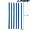 FLEXISTRAW Brčka Silikonová brčka Opakovaně použitelná Modrá s krabičkou [Sada 6 kusů]