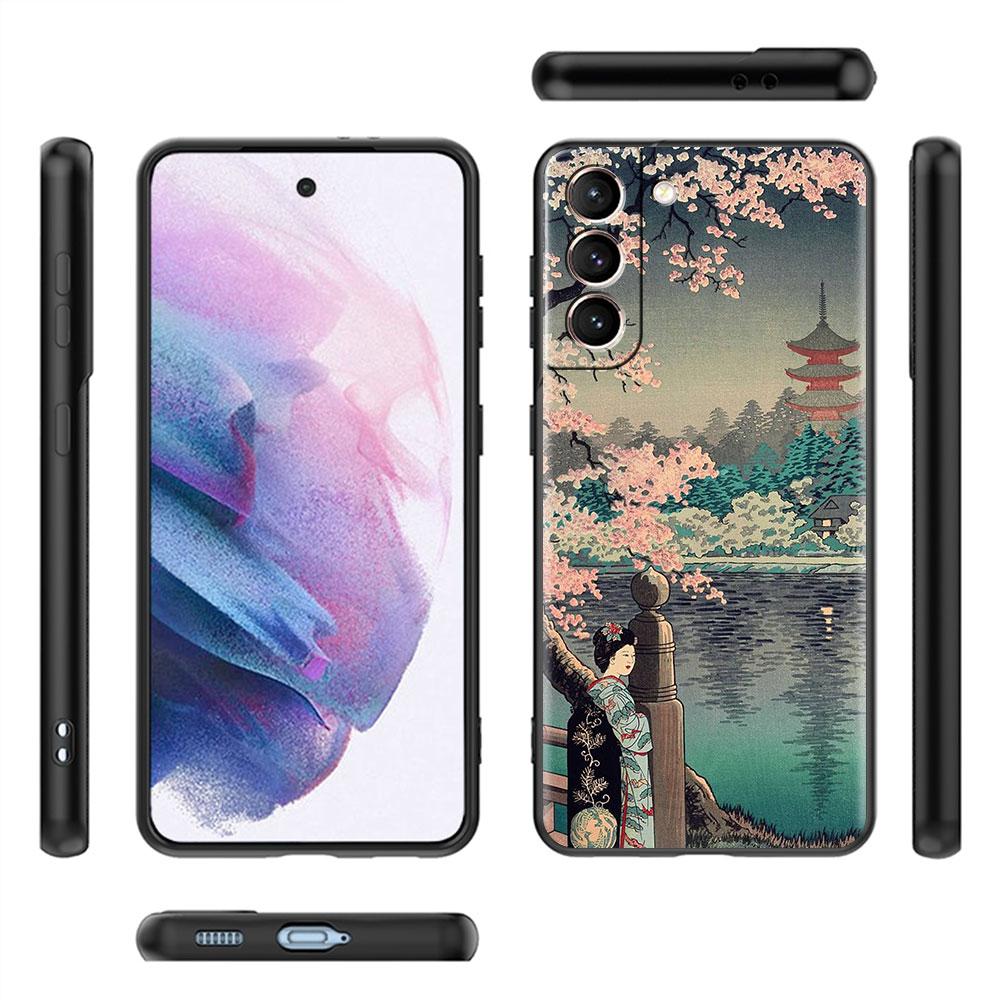 Weiche Hülle für Samsung Galaxy S22 Ultra S20 FE S21 S23 Plus S10 Lite S9 S8 S10e TPU Silikon Handyhülle Japanischer Stil Kunst Japan