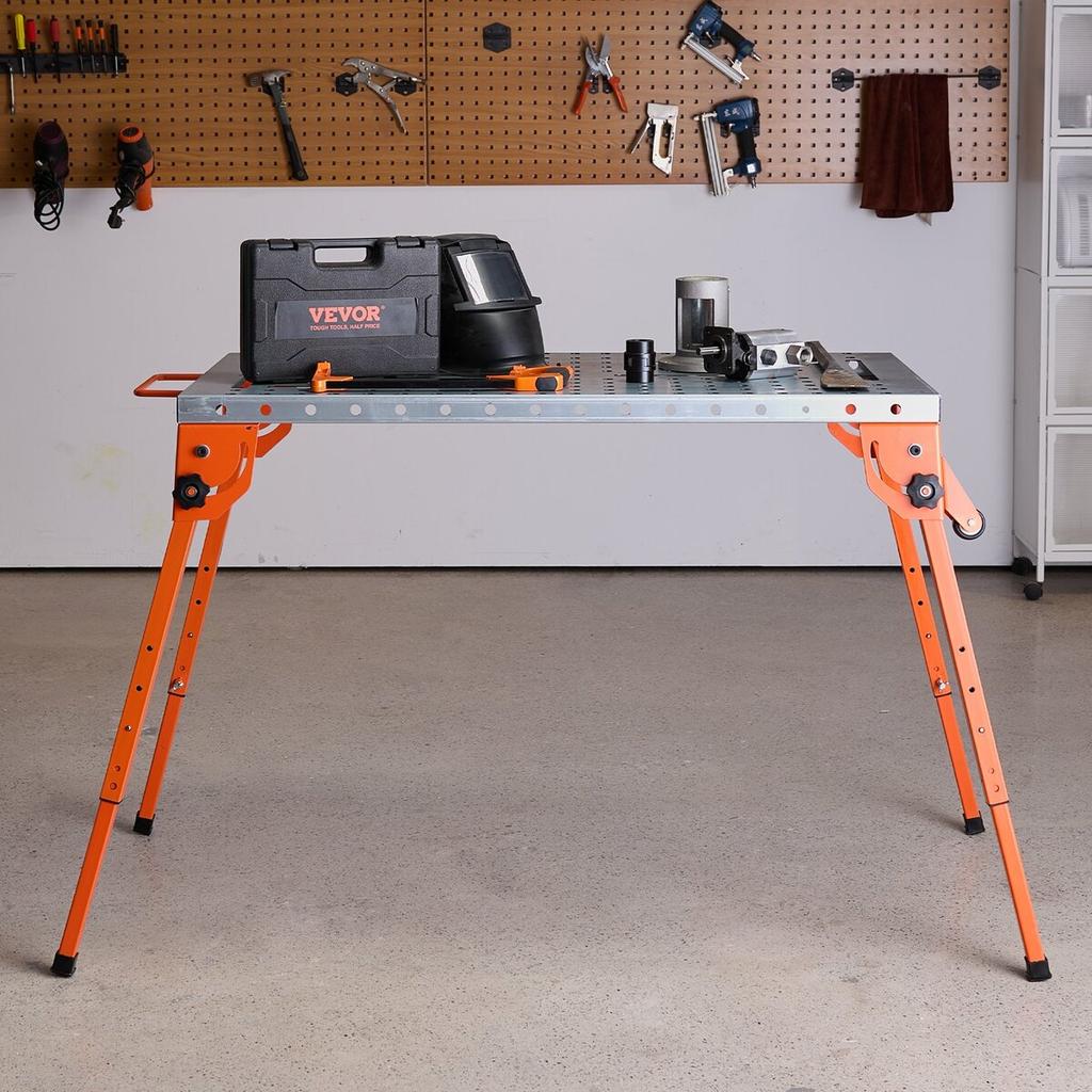 Las Tafel 44" x 21" 500LBS Opvouwbare Werkbank met 4-Niveaus Verstelbare Hoogte