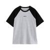 Chuyu Women's 2025 Summer Cotton Antimicrobial Contrast Letter Print Short Sleeve T-Shirt