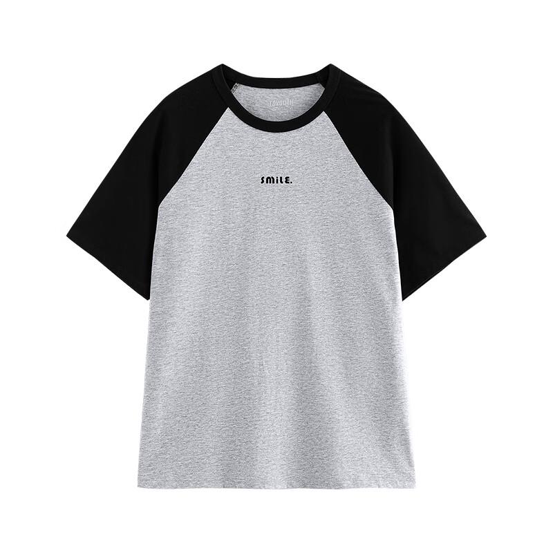 Chuyu Women's 2025 Summer Cotton Antimicrobial Contrast Letter Print Short Sleeve T-Shirt