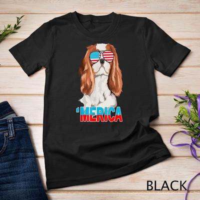 Merica Cavalier King Charles Spaniel USA 4. juli Unisex T-skjorte