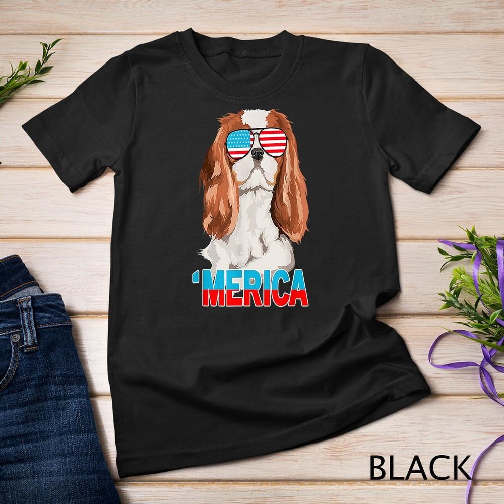 Merica Cavalier King Charles Spaniel USA 4th Of July Unisex T-shirt