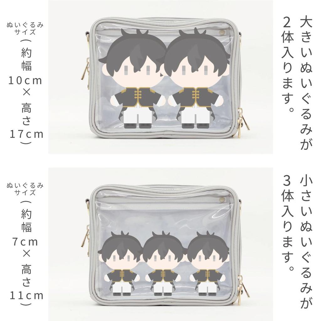 Toyo Case Plush Bag, Oshi-Ire, Oshikatsu Bag, Ita-Bag, Size: Approx. W25cm, D10.5cm, H20cm, OSHI-NB2520BKBK (Body: Black, Lid: Black)