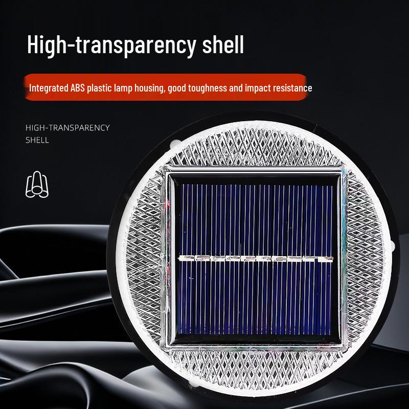 Red & Blue Flashing Solar LED Warning Light for Construction Vehicles with Magnetic Mount