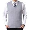 Chaleco de Lana Tejido de Invierno Casual para Hombre de Color Sólido con Cuello en V sin Mangas Talla Grande